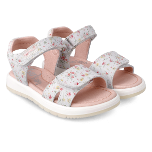 Garvalin girls leather sandal 21 2414 White Flowers