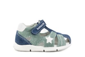 Balocchi boys leather sandal Spinner denim 14 3306